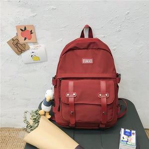 Cute Plushie Duck Waterproof Nylon Multipockets Backpack School Bag