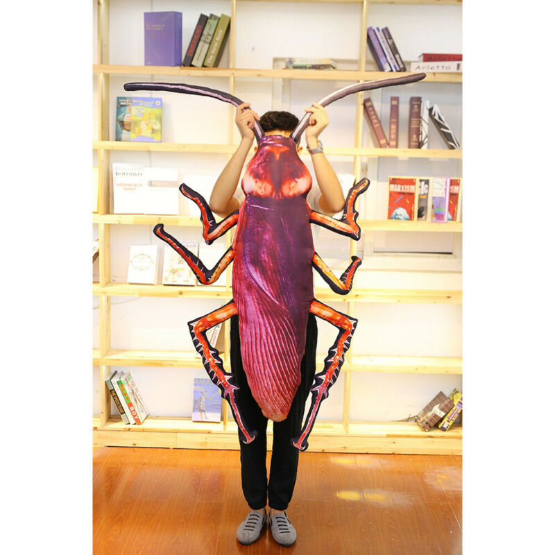Giant Simulation Realistic Cockroach Plush Long Pillow Doll Prank Props