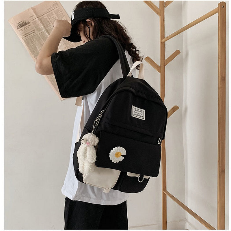 Pinfect Fashion Flower Backpacks Nylon Girl Student Small School Bags  Travel Rucksacks 