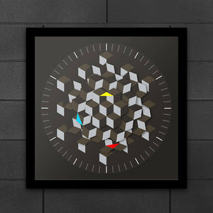 Graphic Hexagon Rotating Minimalist Wall Clock Decor Novelty Watch