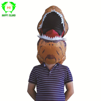 T-Rex Dinosaur Head Inflatable Costume Hood For Adult
