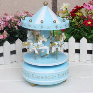 Wooden Horse Carousel Merry Go Round Music Boxes