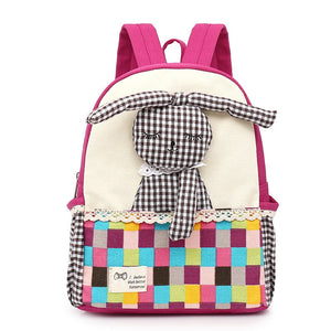 Cute Sleeping Rabbit Bunny Patchwork Style Satchel Backpack for Children