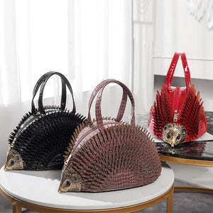 Simulation Spike Hedgehog Leather Handbag Shoulder Bag