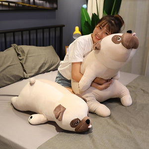 Giant Cartoon Pug Dog Lying Plush Stuffed Doll Sleep Pillow Gift