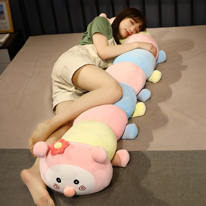Cute Colorful Double-Headed Caterpillar Large Size Stuffed Plush Pillow Doll