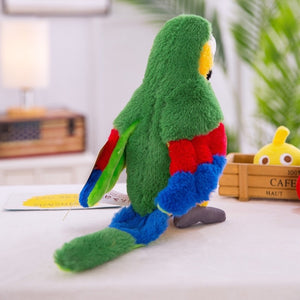 Lifelike Parrot Psittacidae Scarlet Macaw Bird Plush Stuffed Doll