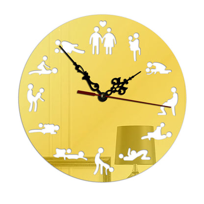 Sex Positions Acrylic Mirror DIY Sticker Wall Clocks