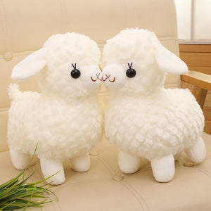 Cute White Lamb Alpaca Plush Stuffed Pillow Doll