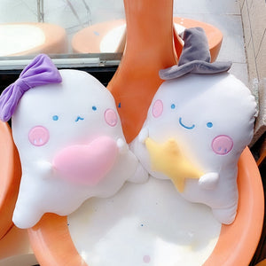 Cute Cartoon Ghost with Heart Star Plush Soft Stuffed Doll Cushion
