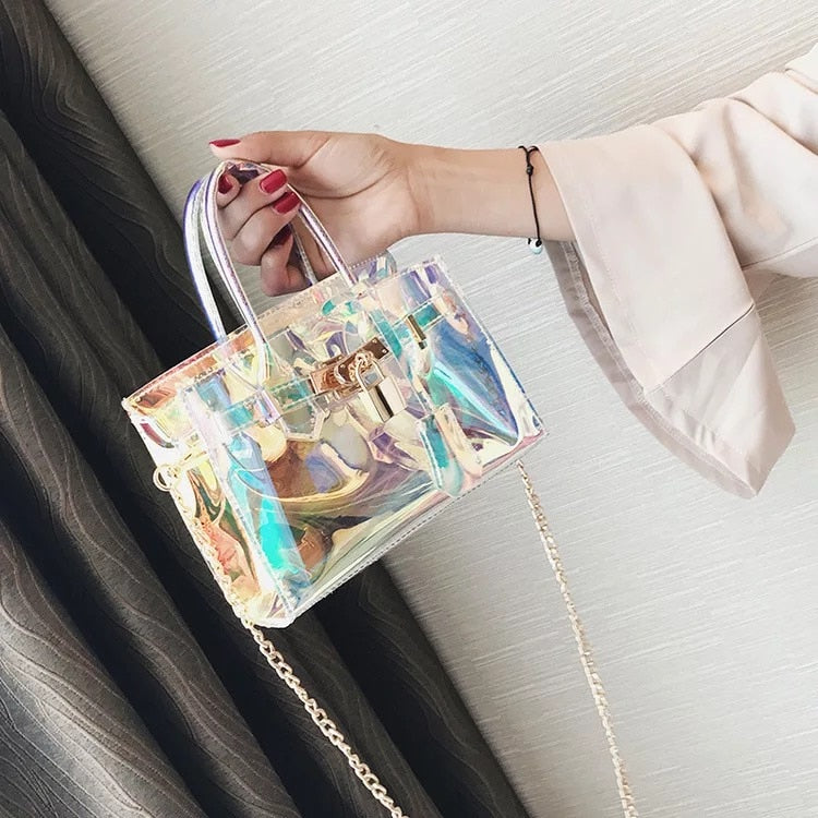 Candy Color Hologram Transparent Clear Handbag