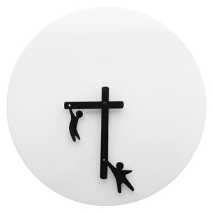 Fun Little Men Clinging To The Hands Gymnasts Wall Clock