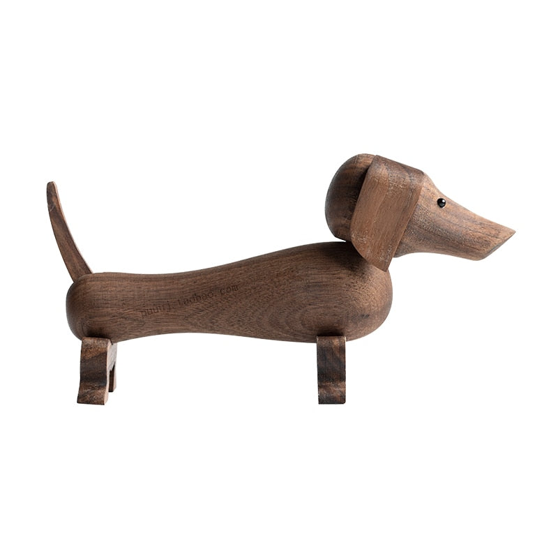 Handmade Wooden Dachshund Dog Figures Home Decoration