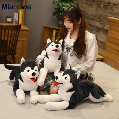 Lifelike Siberian Husky Dog Large Size Plush Stuffed Toy Doll