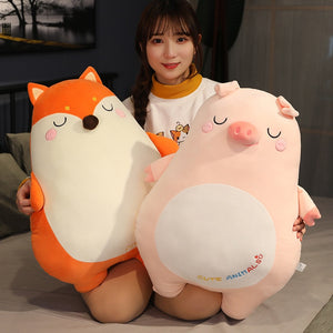 Lovely Fatty Animal Cuddly Hugable Soft Plush Stuffed Sleeping Pillow Doll Gift
