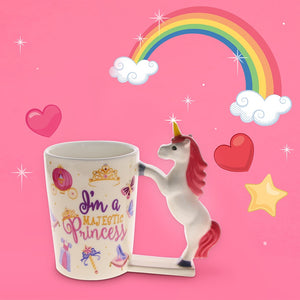 I am the Majestic Princess Pink Unicorn Ceramic Coffee Mug