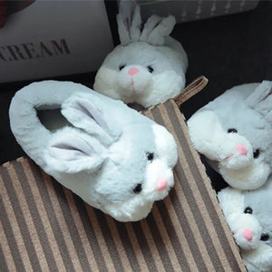 Cute Rabbit Cozy Warm Short Plush Home Slipper Shoes