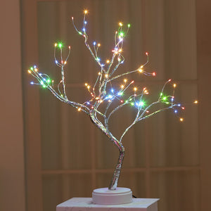 LED Pearl Starry Tree Table Light Copper Wire Table Lamp