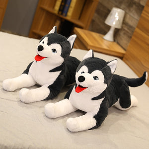 Lifelike Siberian Husky Dog Large Size Plush Stuffed Toy Doll
