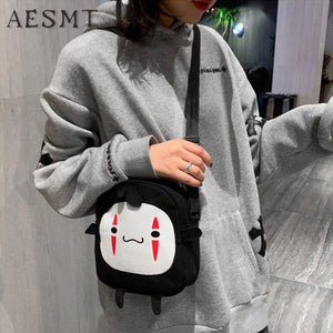 Anime Spirited Away Cute No Face Plush Mini Shoulder Bag for Kids