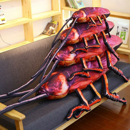 Giant Simulation Realistic Cockroach Plush Long Pillow Doll Prank Props