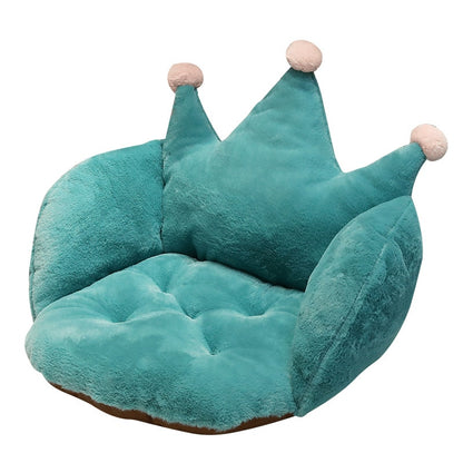 Cartoon Crown Soft Short Plush Chair Sofa Cushion