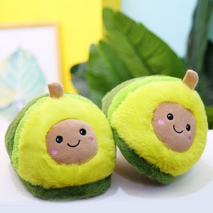 Cute Cartoon Avocado Indoor Soft Home Plush Slippers Shoes