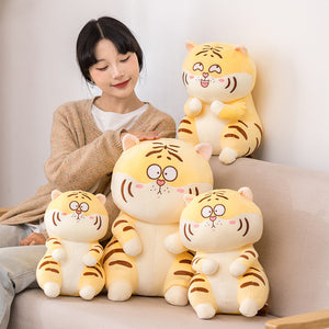Cute Cartoon Chubby Tiger Stuffed Plush Doll Toy Pillow
