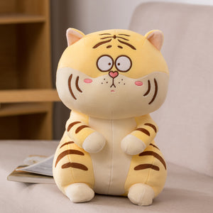 Cute Cartoon Chubby Tiger Stuffed Plush Doll Toy Pillow