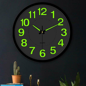 Night Glowing Minimalist Modern Design Luminous 12 Inch Wall Clock