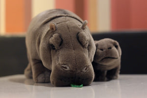 Lifelike Standing Hippopotamus 32cm Plush Stuffed Pillow Doll Toy