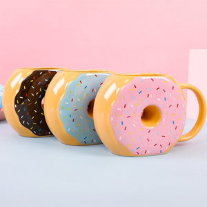 Sweet Donut Shape Ceramics Milk Cup Coffee Mug