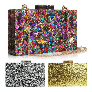 Luxury Sequin Blingbling Multi-color Clutch Purse Handbag Shoulder Bag
