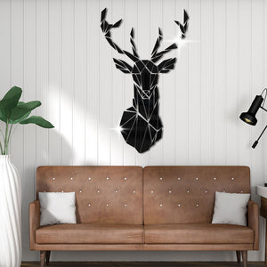 Geometric Deer Antler Head Acrylic Mirror Wall Stickers Home Decor Decals Deer Hunting Gift