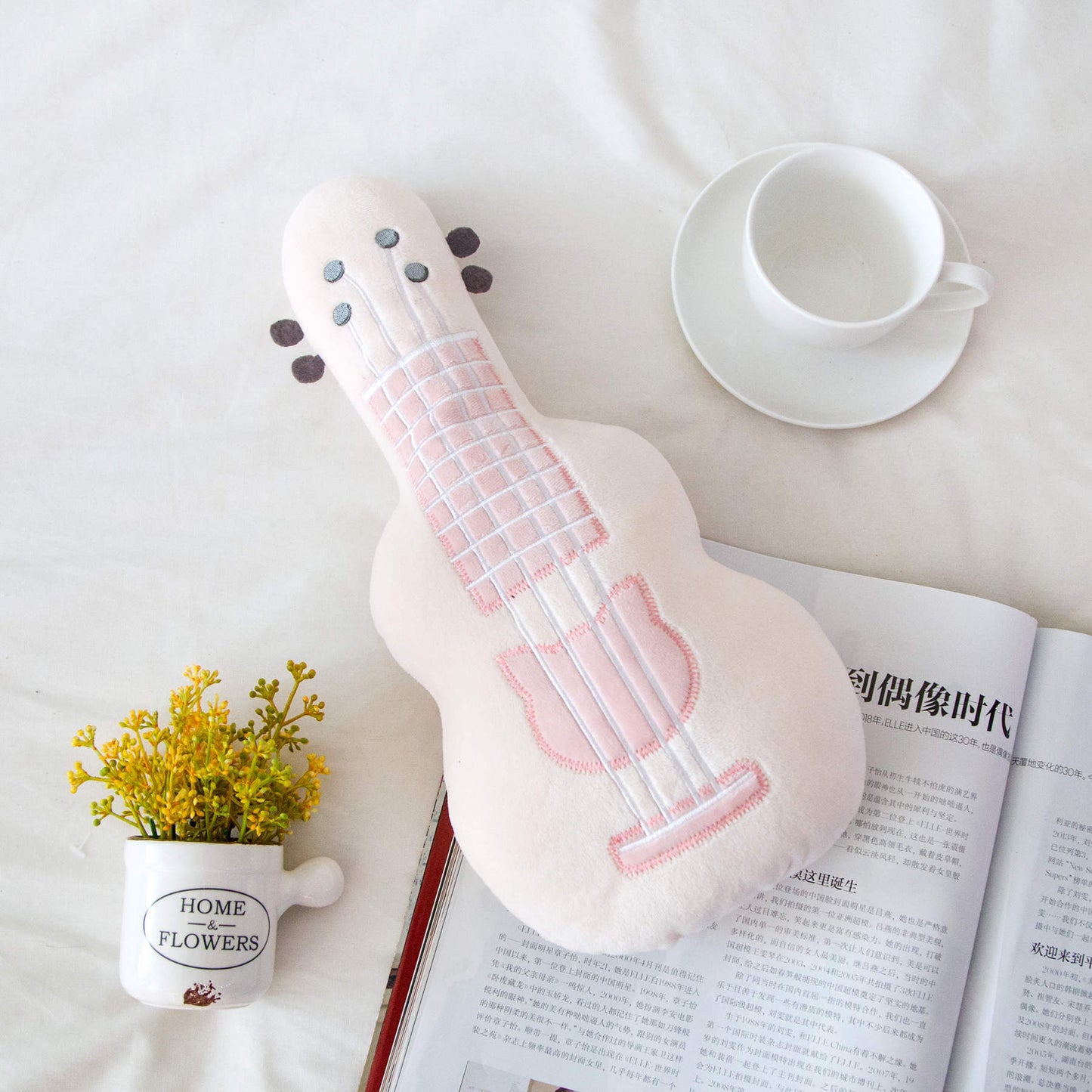 Cute 3D Guitar Plush Toy Soft Pillow Home Decor Pillows Gift