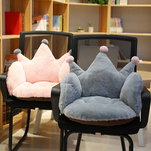 Cartoon Crown Soft Short Plush Chair Sofa Cushion