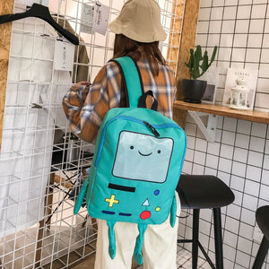 Cartoon Robot Game Controller Canvas School Messenger Bag Backpack