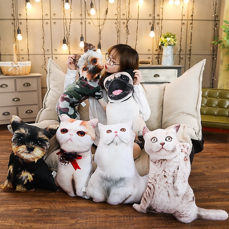 Cute Pet Dog Cat Shape 50cm Stuffed Doll Cushion Pillow