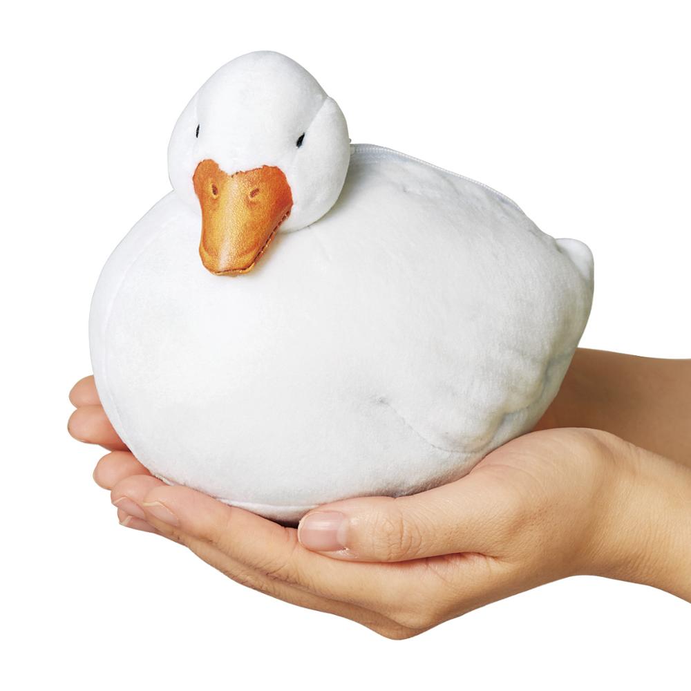 Cute White Duck Plush Stuffed Doll Pilllow Cushion with Blanket