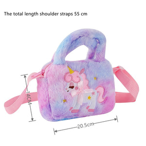 Cute Princess Unicorn Mini Plush Coin Purse Handbag for Girls