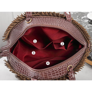 Simulation Spike Hedgehog Leather Handbag Shoulder Bag