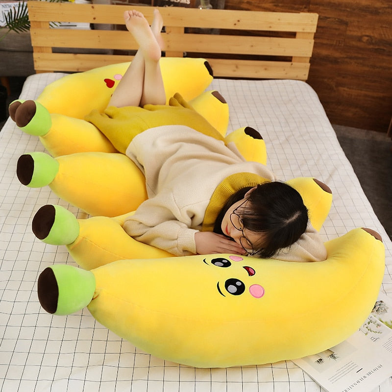 1pc Banana Shaped Plush Pillow Stuffed Toy