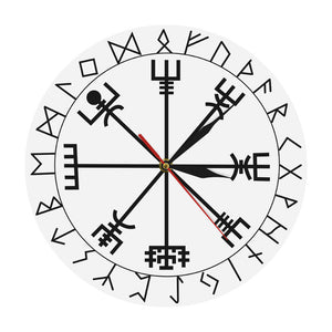 Viking Pagan Asatru Runic Compass Wall Clock