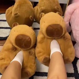 Cute Realistic Capybara Unisex Plush Indoor Slippers Shoes