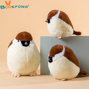 Cute Lifelike Sparrow Bird wiry Nest Stuffed Plush Toy Doll