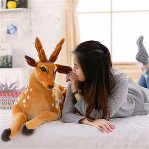 Simulation Lifelike Deer Sitting Position Plush Stuffed Dolll Toy Gift