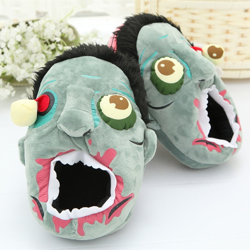 Funny Cartoon Zombie Warm Soft Home Slippers Shoes