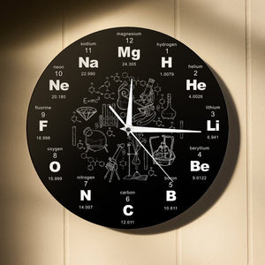 Periodic Table Of Chemical Elements Wall Clock