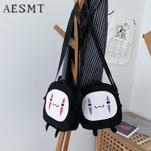 Anime Spirited Away Cute No Face Plush Mini Shoulder Bag for Kids