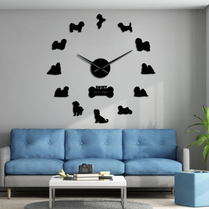 Lhasa Apso Large Frameless DIY Wall Clock Dog Lover Gift